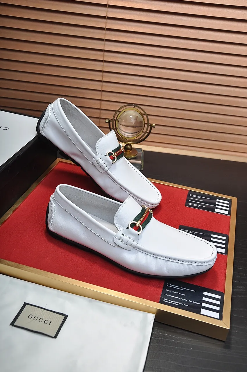 Men's Men's Shoes 💰400💶[Gucci] New 🍀Gucci* - top version Gucci Peas Shoes! Made of imported original cowhide, the first layer of single leather is comfortable and lining! Original wear-resistant rubber outsole! High quality products! Code number 38-44!